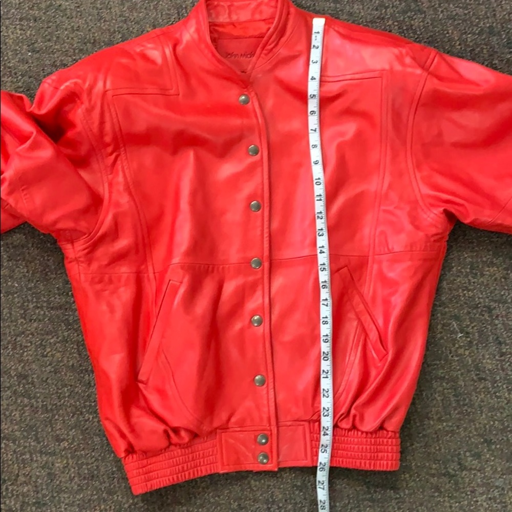Vintage John Michael Red Leather Jacket - Picture 4 of 5